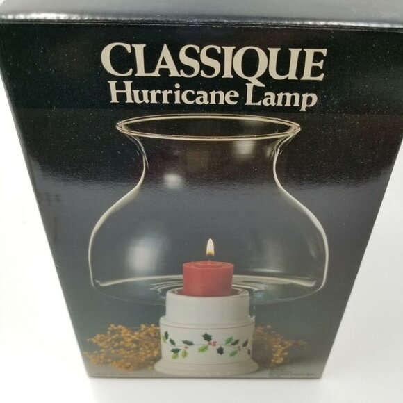Vintage Towle Classique Hurricane Lamp Christmas Candle Decorative Base Dome New - Picture 2 of 6